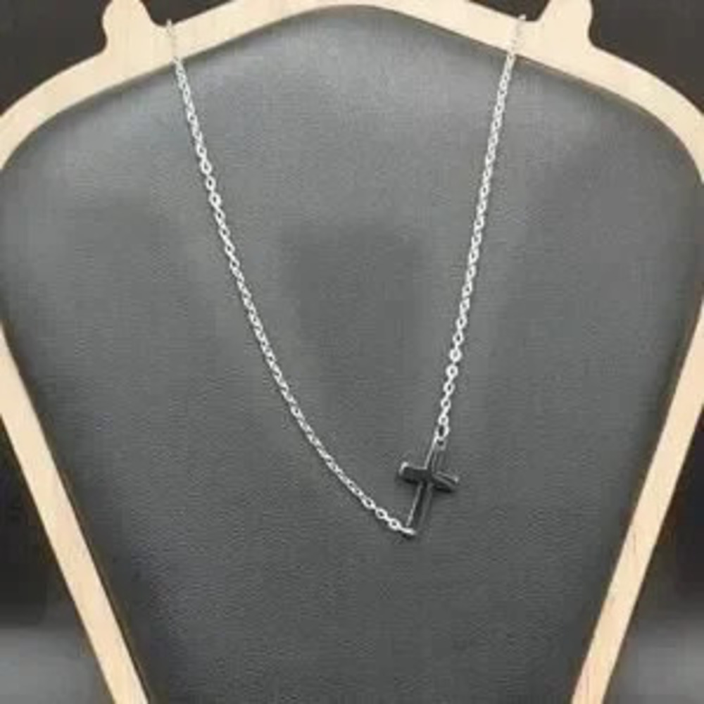 Stainless Steel Necklace Faith Cross Jesus Pendant Anniversary Birthday Gift